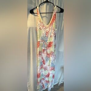 Lucky Brand White and Floral Maxi dress